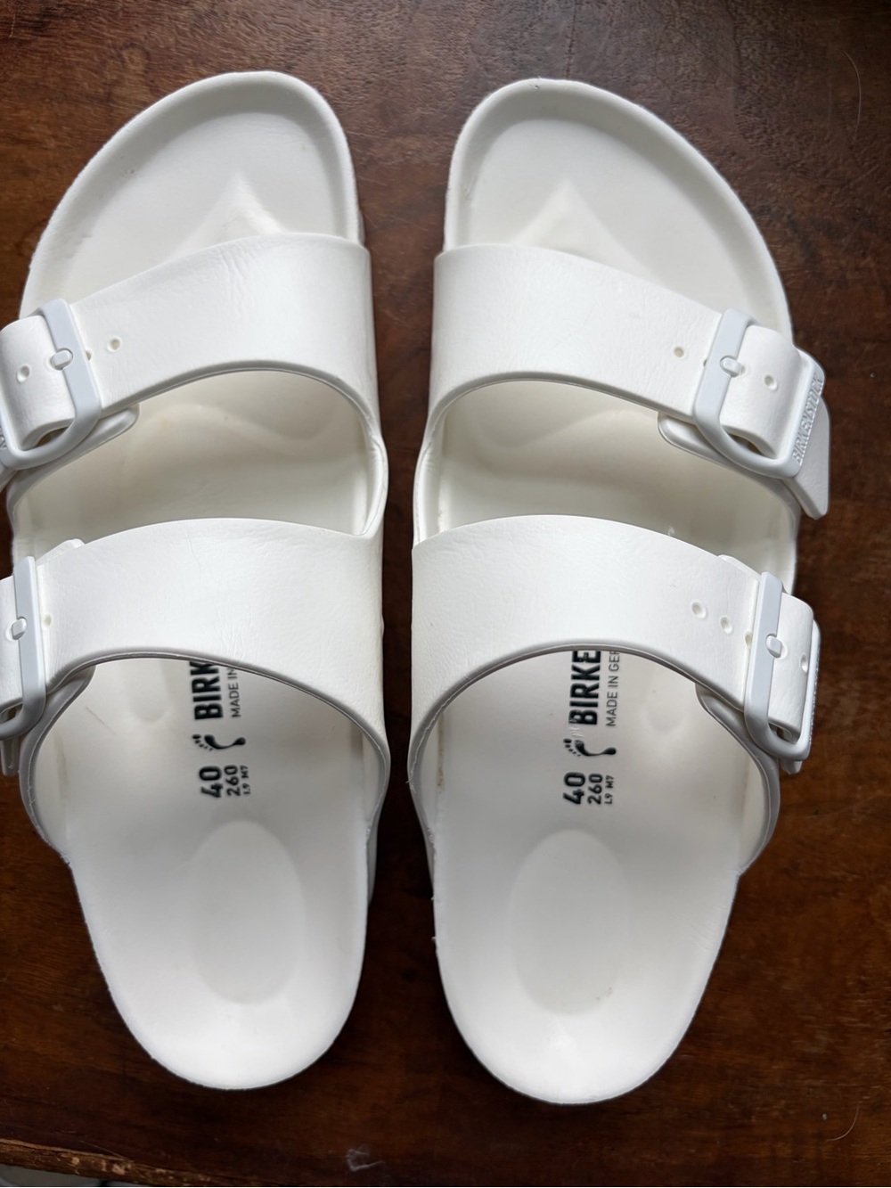 Birkenstock White Two-Strap EVA women’s Sandals with Buckles